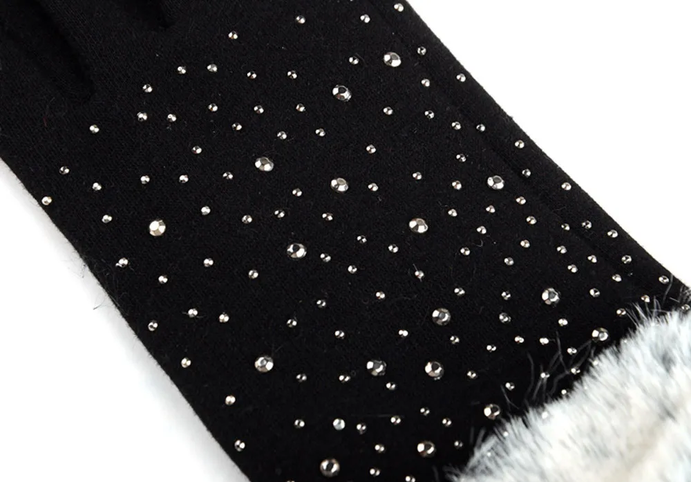 

Women Winter Windproof Touch Screen Gloves 2021 Fashion Warm Full Finger Gloves Ladies Outdoor Sport Driving Cotton Gloves