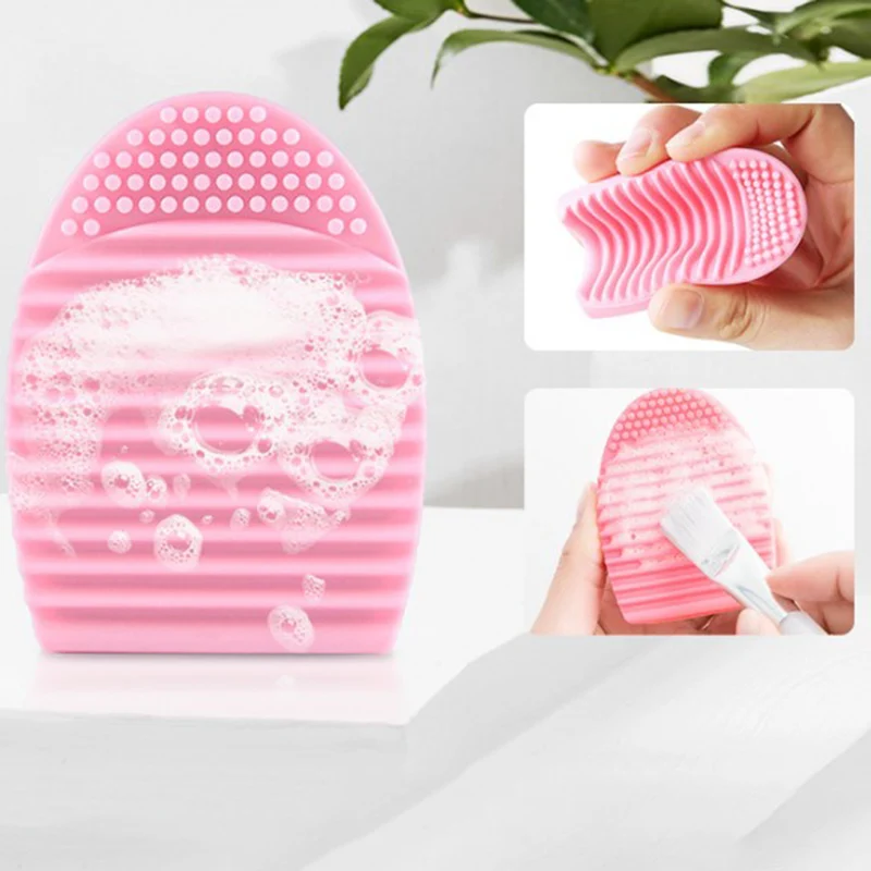

Foundation Makeup Brush Scrubber Board Silicone Makeup Brush Cleaner Pad Make Up Washing Brush Gel Cleaning Mat Hand Tool