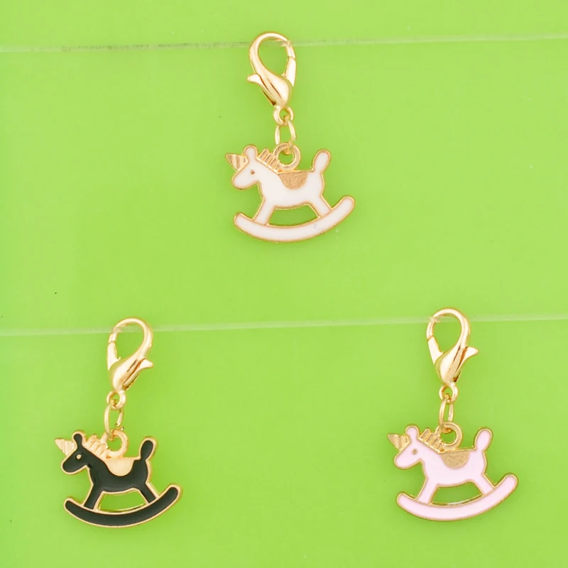 DIY металлические подвески модные эмалированные Подвески в виде лошади качалки