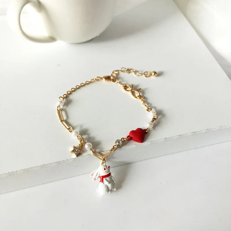 

Fashion metal texture sweet girl stars geometric love bracelet of fun little lovely rabbit girlfriends a gift