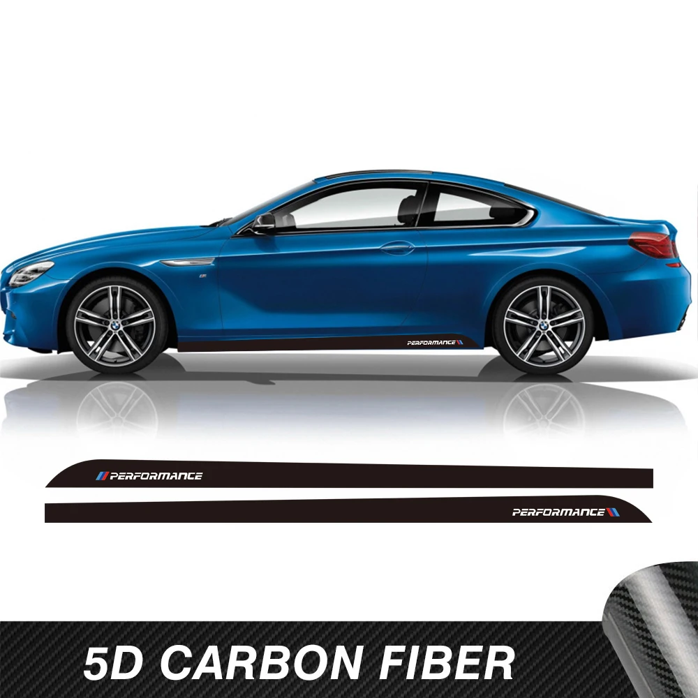 

For BMW 6 Series F06 F12 F13 M6 640 650 M Performance Stickers Car Door Side Stripes Skirt Carbon Fiber Vinyl Decals Accessories