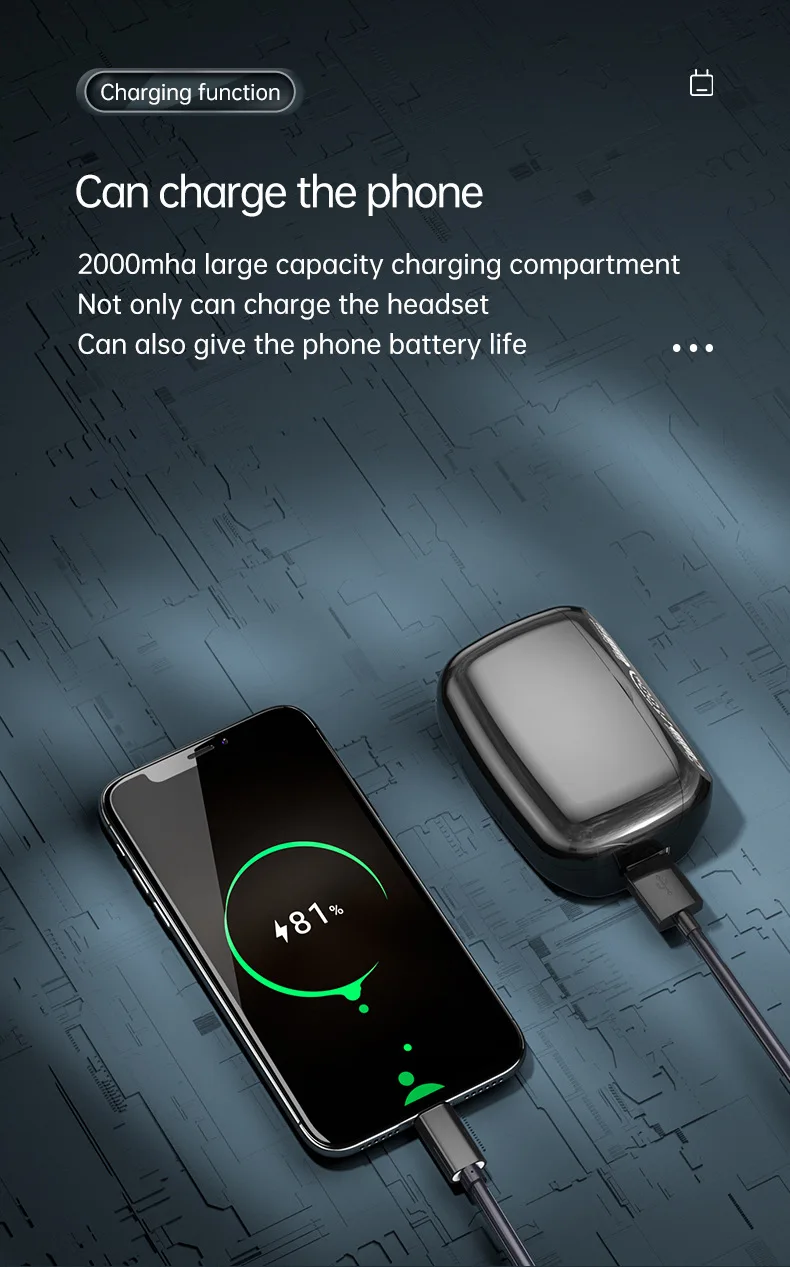 v5 1 tws waterproof ipx7 blutooth earbud wireless headphones bass stereo noise cancelling earphone for iphone xiaomi huawei free global shipping