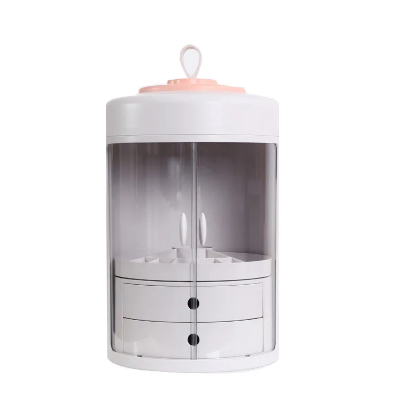 

Home Cosmetic Storage Box Drawer Spin High Capacity Makeup Organizer Fashion Beauty Brush Lipstick Holder Desk Jewelry Case