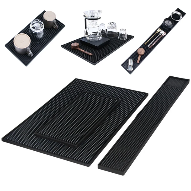 

Norbi PVC Coaster Bar Mat Non-slip Water-proof Placemat Bar Rubber Mat Rectangular Mat Beer Whiskey Thickened Mat Bar Accessory