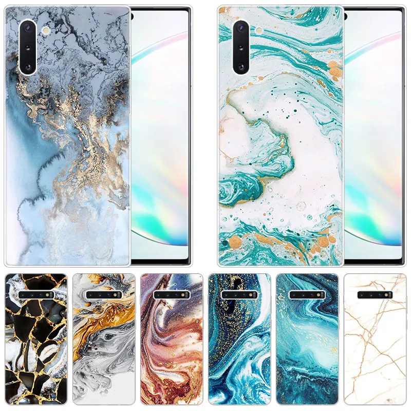 Роскошный силиконовый чехол с мраморным рисунком для Samsung Galaxy Note 10 Pro 9 8 5 M30S M40 S10E S10