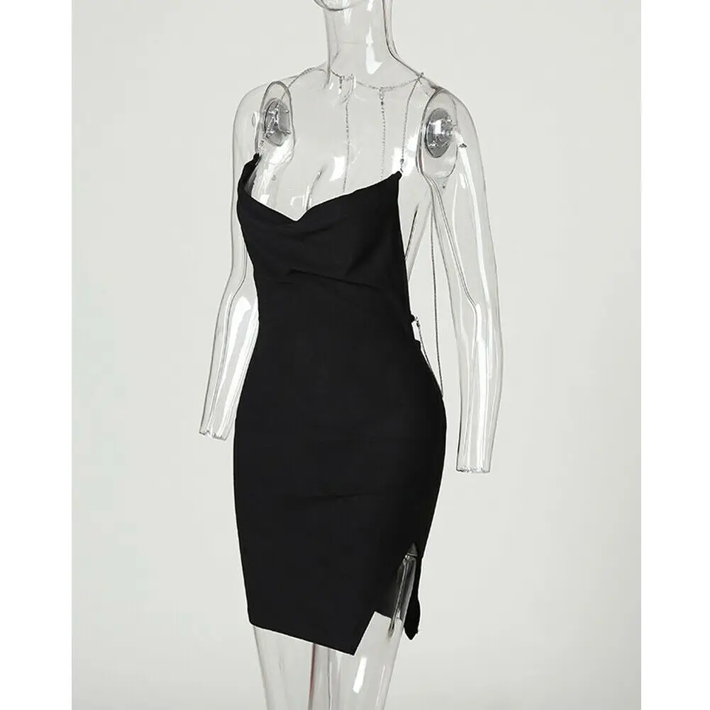 

Sexy Women Halter Backless Bandage V Neck Bodycon Cocktail Club Mini Dress S-XL