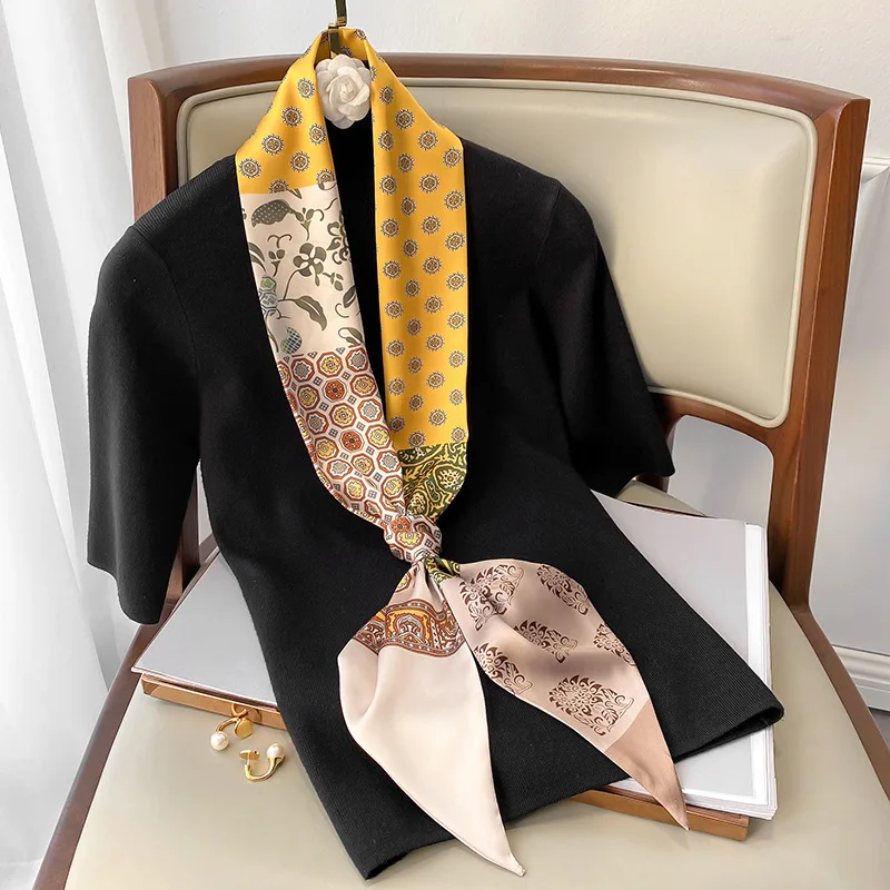 

2021 Small Scarf For Women Print Kerchief Bag Scarfs Female Square Headband Cute Hairband Neck Scarves For Ladies 150*15cm
