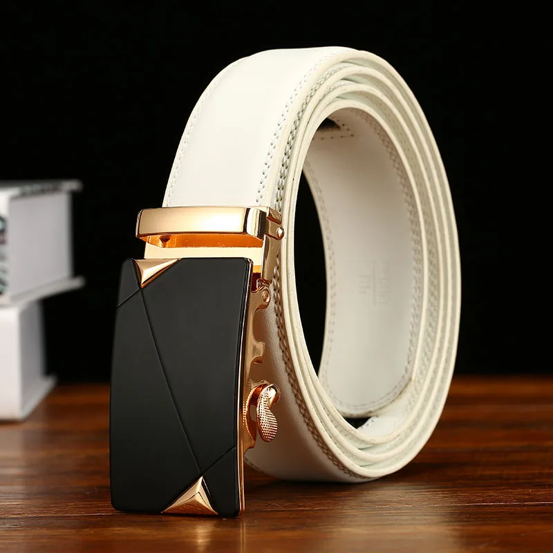 Luxury brand Genuine Leather Strap Belts For Male high Quality Belt Automatic Buckle black Belts Cummerbunds