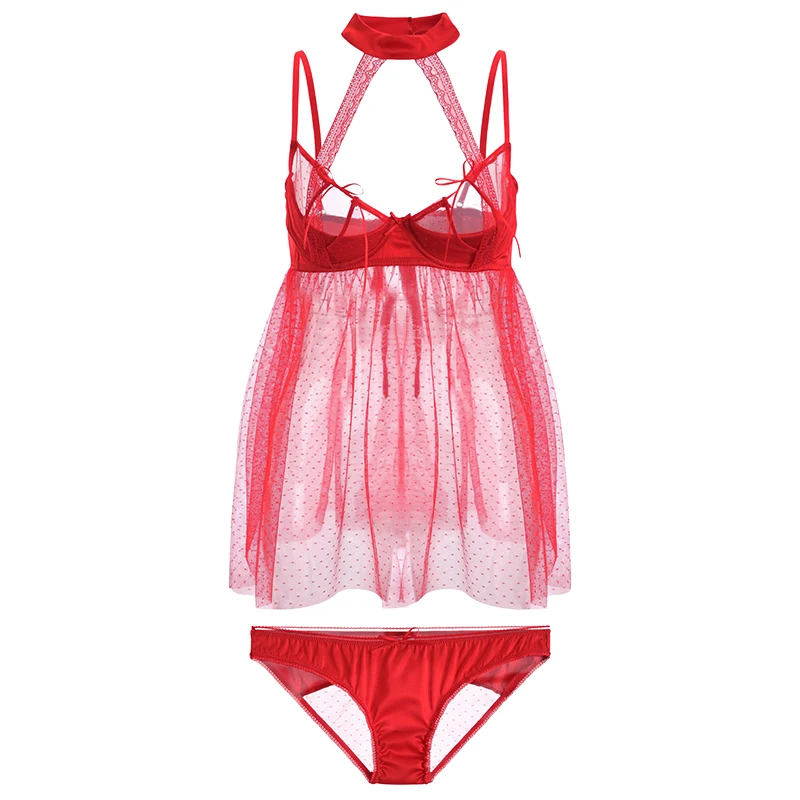 Черные сексуальные пижамы женское прозрачное Прозрачное нижнее белье ночное