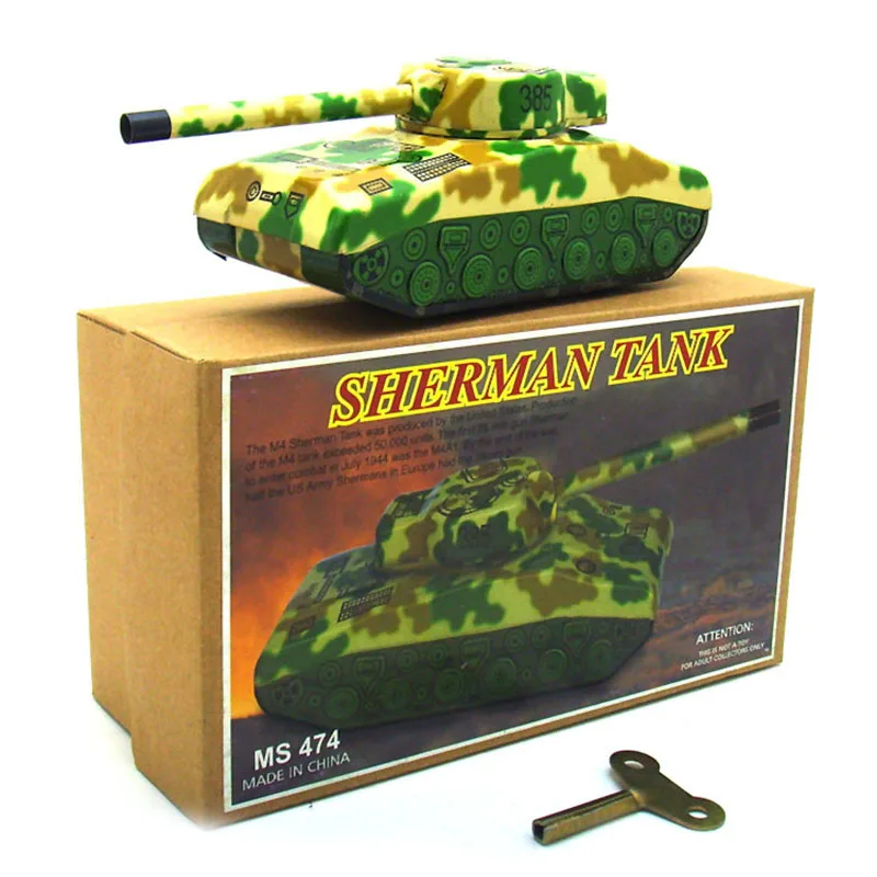 

Sherman Tank Ретро заводные игрушки 16 см креативный реквизит с окошком реквизит жестяные игрушки