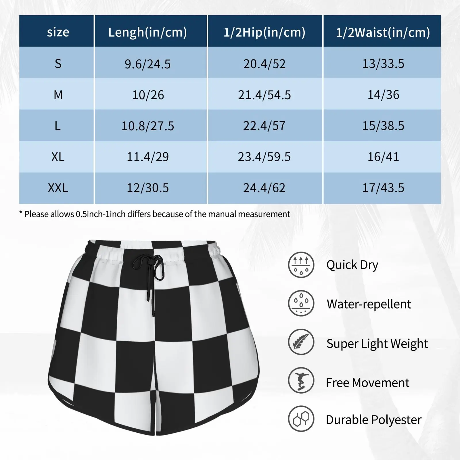 

Black And White Checkered Fan Flag Swim Shorts Quick Dry Women Beach Short Jjuv I Bianconeri Vecchia Signora