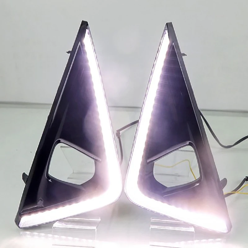 2 шт. для Toyota Alphard- Светодиодный дневной ходовой светильник DRL Автомобильная противотуманная фара 6000K Белый Желтый поворотный синий светильник