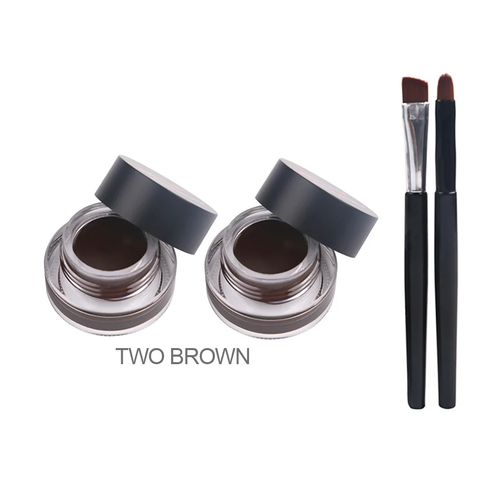 Fexport Водостойкая Подводка для глаз с защитой от пятен гель 2 кистями макияжа |