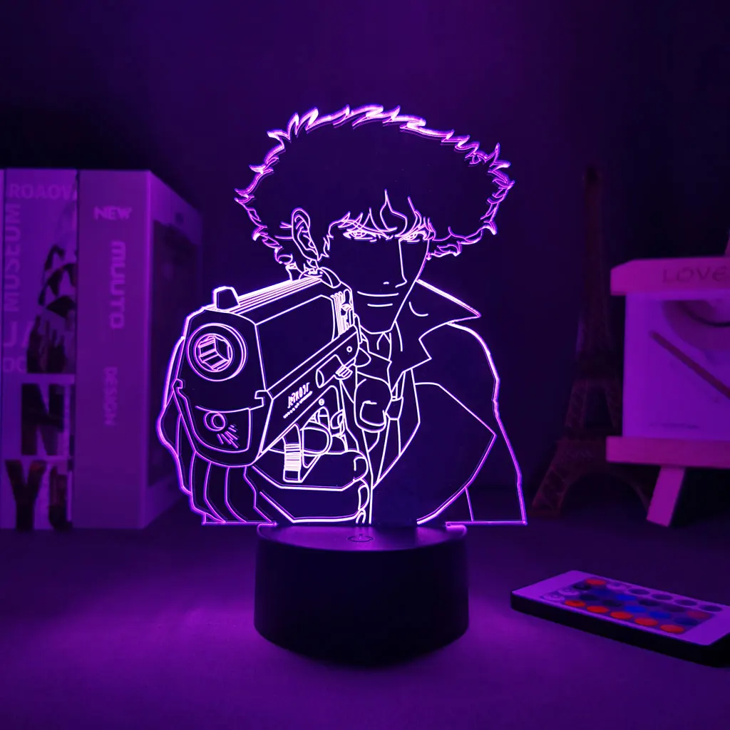 11.11 Deal Promotion Anime Cowboy Bebop Spike Led Light Manga 3d Lamp Figures Night Portable Lighting anime decor | Освещение