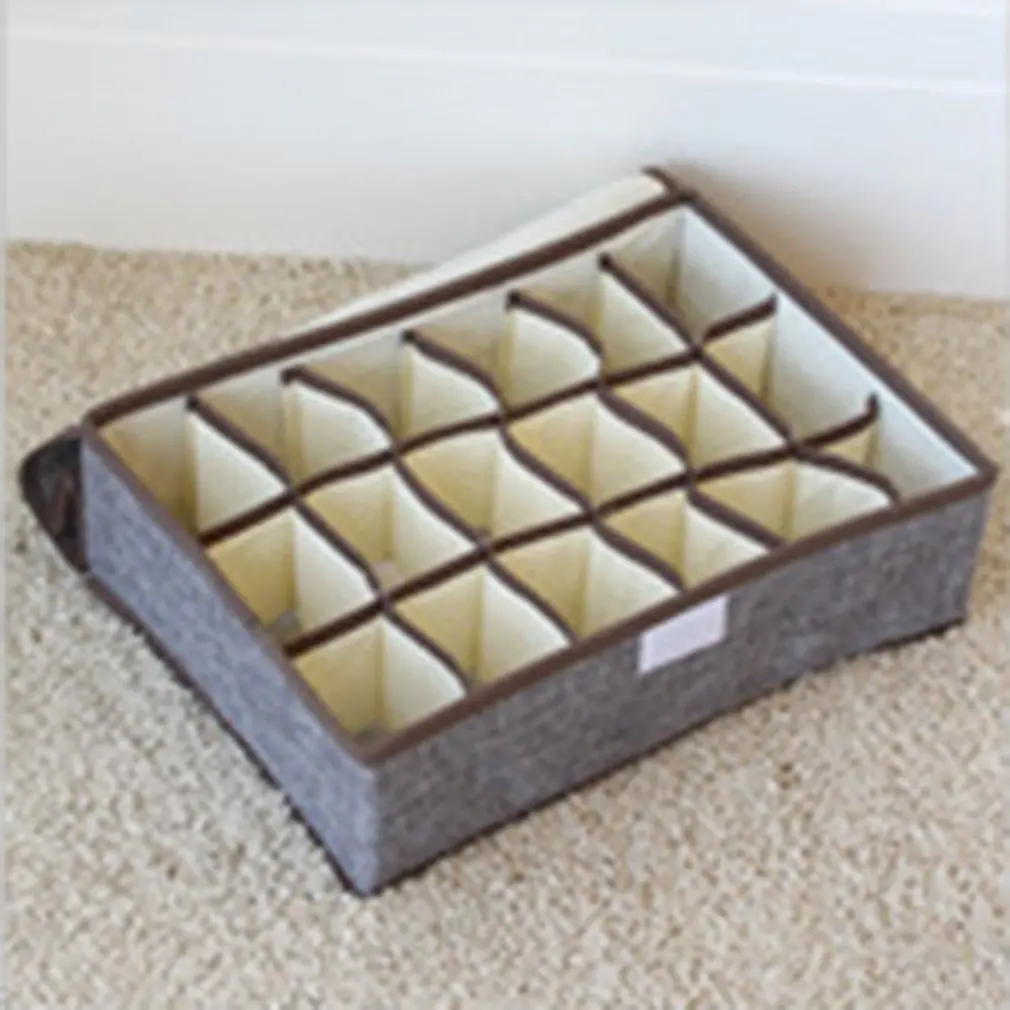 

18-grid soft cover underwear storage box Organizer Cosmetic Storage Case
