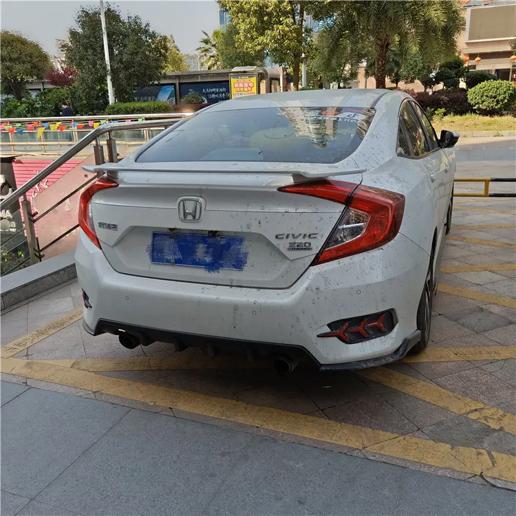 Спойлер для заднего крыла автомобиля черный спойлер Honda Civic 2016 2017 2018 высокого