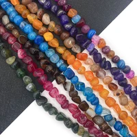 natural stone beads irregular colorful agate beads beaded jewelry diy making bracelets necklaces exquisite accessories 8x10 mm