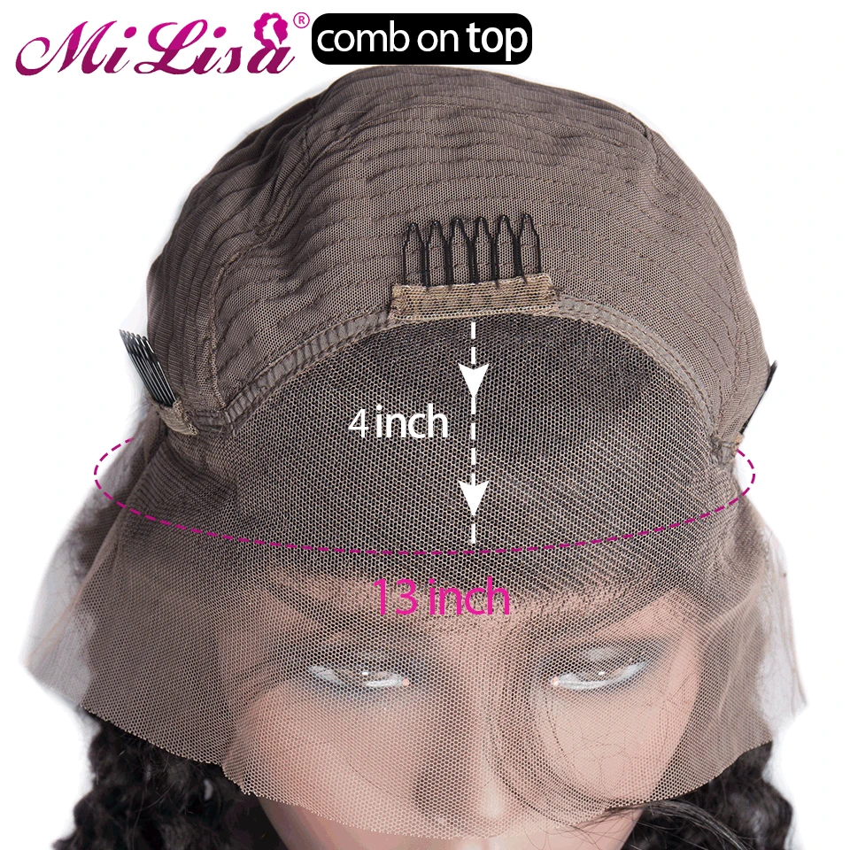 Прямой парик Mi Lisa с кудрявыми волосами без клея бразильские человеческие волосы