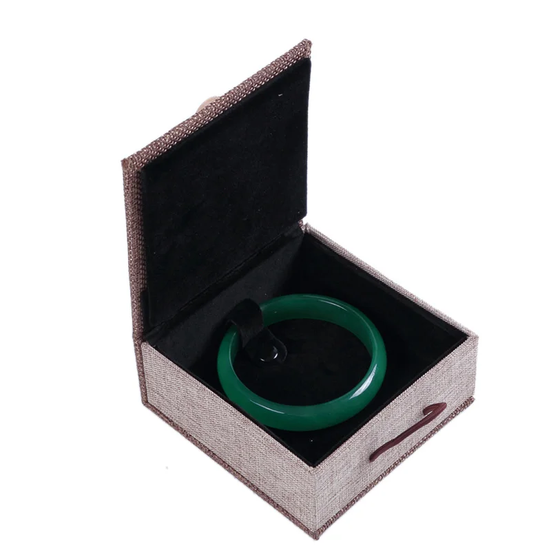 4 шт. льняная шкатулка Органайзер из мешковины деревянная Пряжка Подвеска