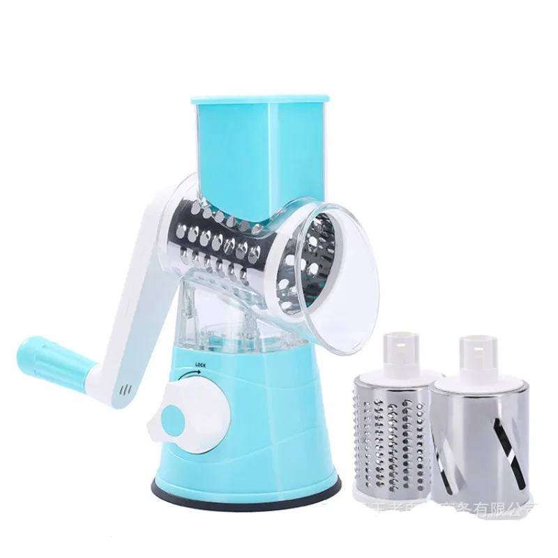 

3 In1 Manual Vegetable Cutter Slicer Multifunctional Round Mandoline Grater for Vegetables Spiralizer Potato Cheese Slicer