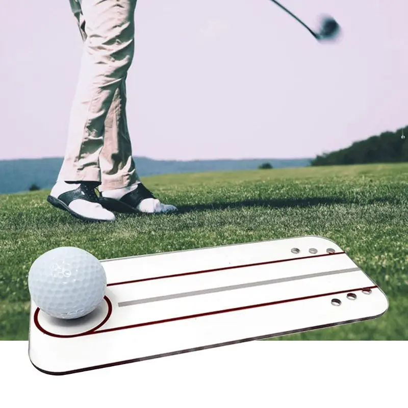 

Golf Putting Training Aid Practice Putting Alignment Tool Mirror Protable Easy