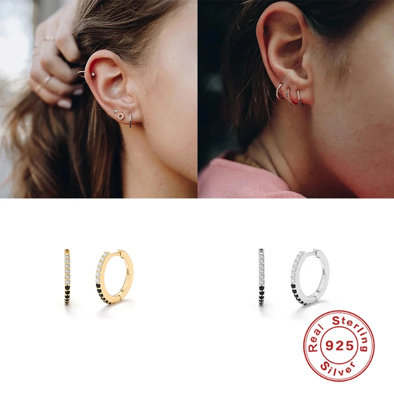

CANNER 925 Sterling Silver Luxury Women CZ Hoop Earrings for Wedding Valentine's Day Circle Piercing Pendientes Fine Jewelry