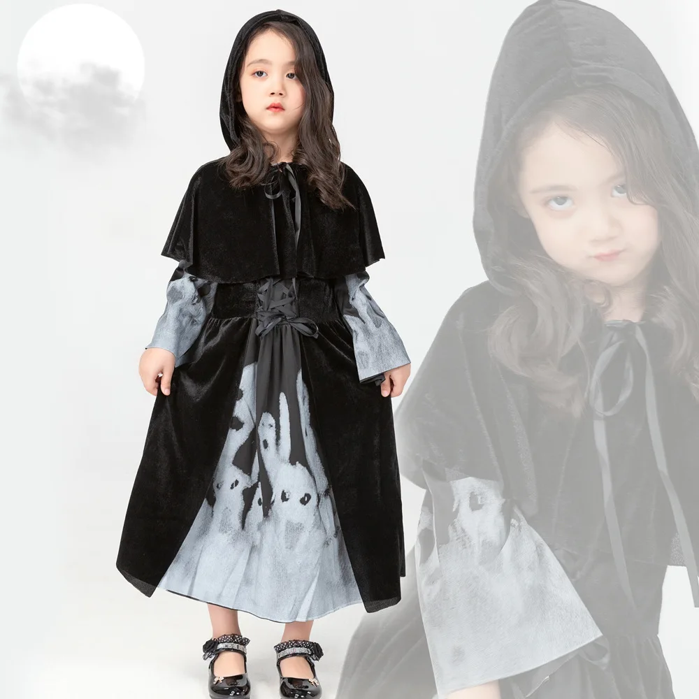 

Halloween child cosplay terror skeleton vampire costume