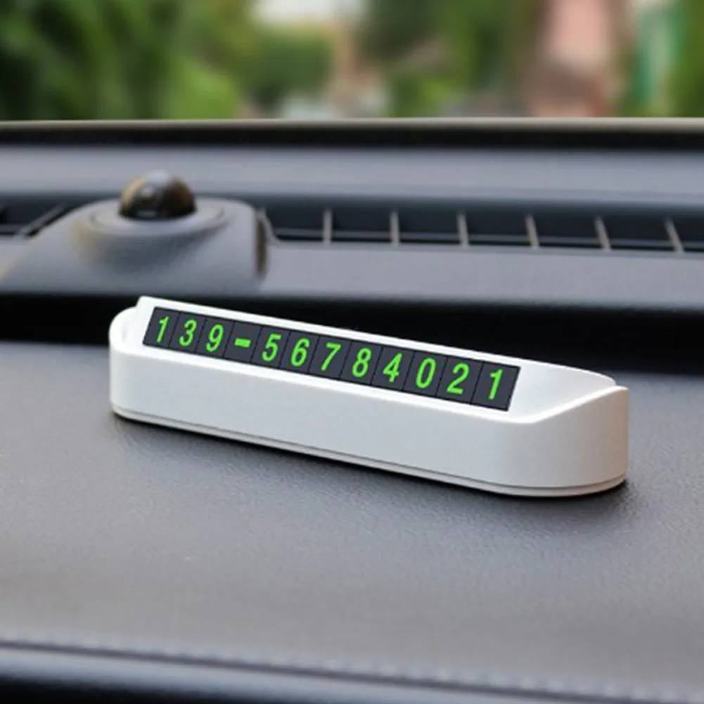 

1pc Car Temporary Parking Card Phone Number Card Plate Telephone Number Car Park 13*3.5*2.5cm Car Interior Accessories Exquisite