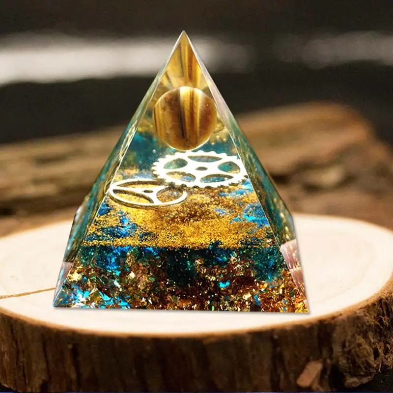 Orgonite Пирамидка 6 см символизирует Lucky цитрин Пирамида преобразователь энергии