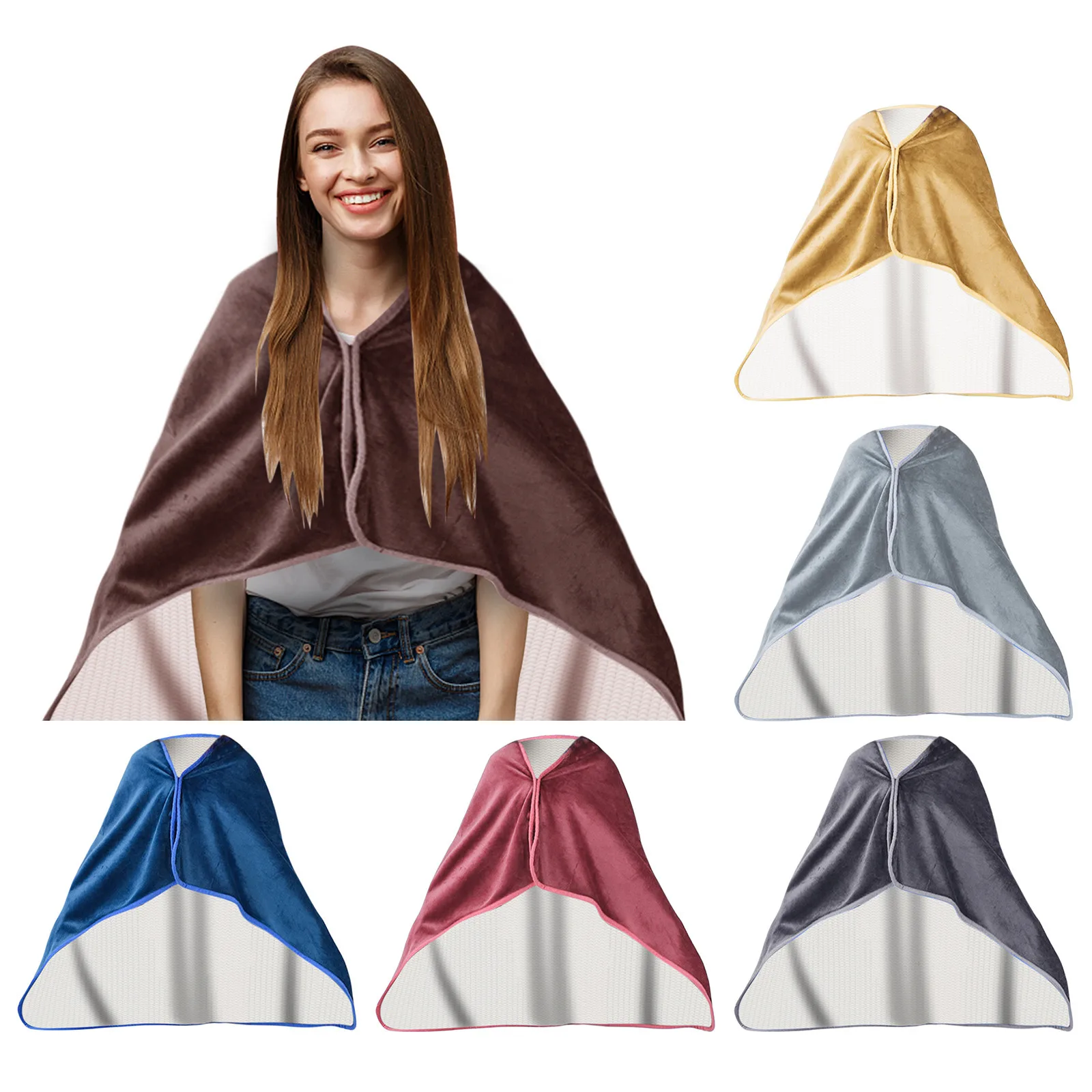 

Lady Multifunction Doublelayer Tartan Plaid Blanket Scarf Wrap Shawl Winter Warm Thick Sweatshirt Doublelayer Plaid Blankets