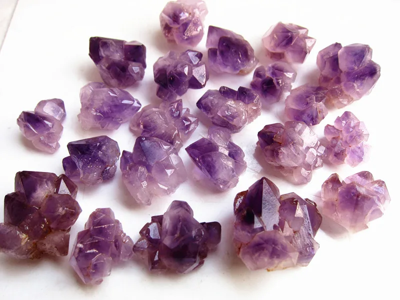 

New Natural rough stone unpolished flower cluster shape Purple Crystal