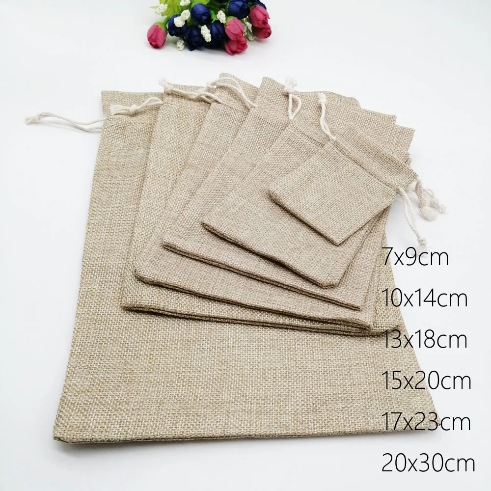Packaging Bags For Gift Linen Bags Jewelry Display Wedding Sack Burlap Bag Diy