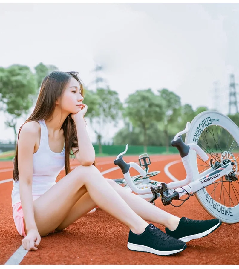 

Light Female Sneakers Women Flats Shoes Lace-Up Breathable Mesh Casual Sport Walking Shoes Black Tenis Feminino Ladies Summer