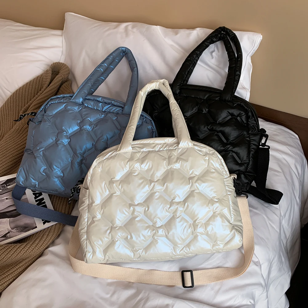

new Fashion Women Space Cotton Shoulder Bags Winter Crossbody Large Capacity Down Bag Quilted Pad Travel Handbags