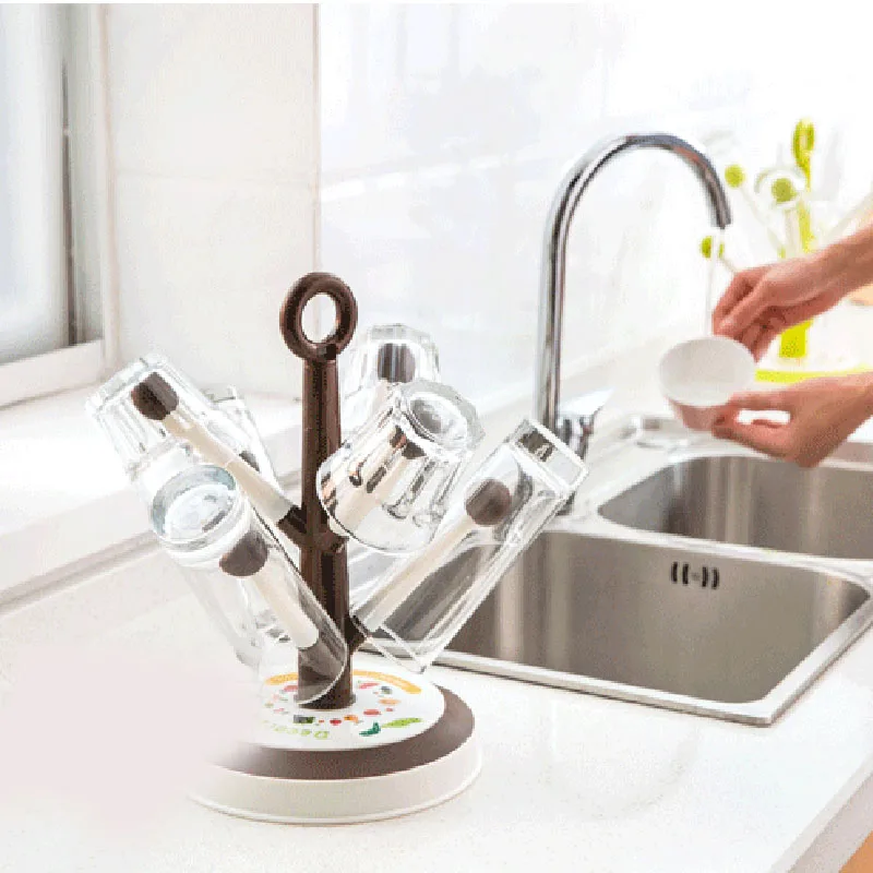 Новая сушилка для чашек в форме дерева держатель Винных Бокалов органайзер