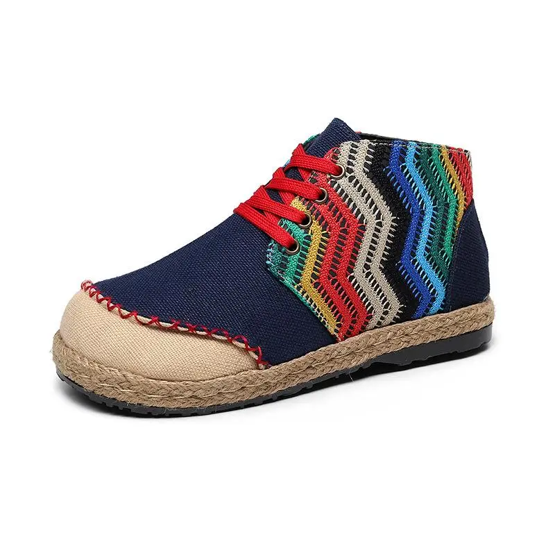 Женские парусиновые туфли на шнуровке с круглым носком | Обувь