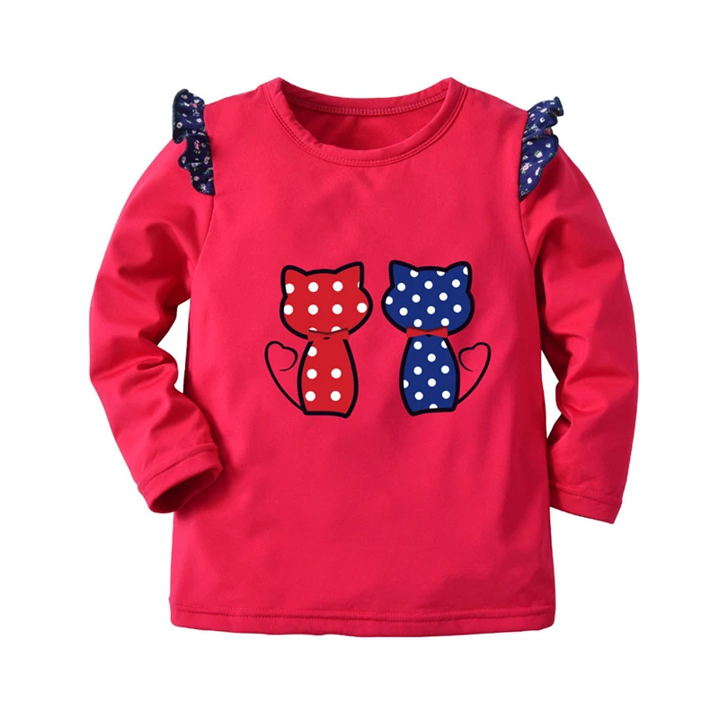 Детский свитер для мальчиков и девочек пуловер с круглым вырезом рисунком кота