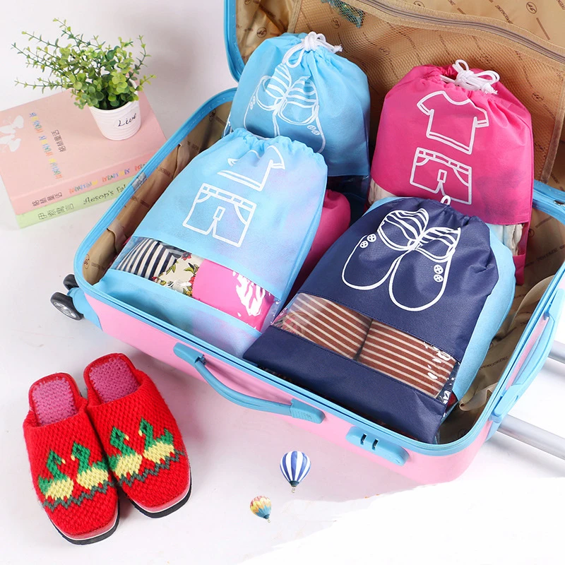 

Shoes Storage Bags Dustproof Cover Clothes Bags Drawstring Travel Pouch Bag Cover Non-Woven Laundry C9C090J49