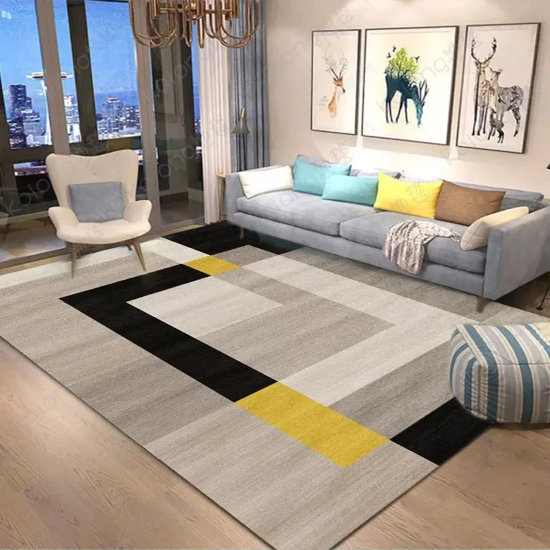 Скандинавский ковер для спальни гостиной прикроватный с геометрическим