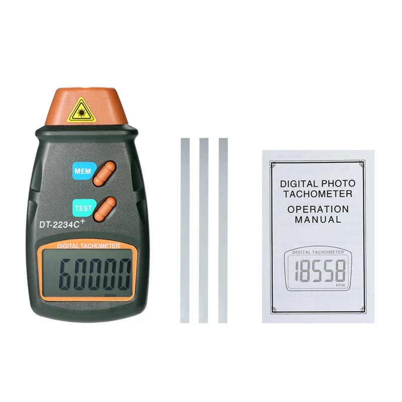 

Digital Tachometer Rpm Meter Non-Contact 2.5Rpm-99999Rpm Lcd Display Speed Meter Dt2234C Tester Speed