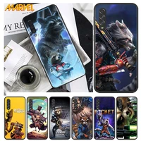 rocket racoon marvel cute for samsung galaxy a90 a80 a70 a60 a50 m60 m40 a20e a2core a10s a10e silicon soft black phone case