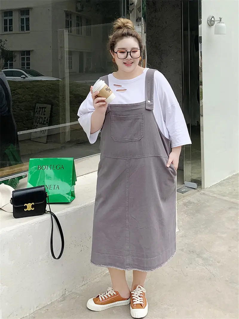 

Женская юбка на лямках, Свободная Повседневная Длинная джинсовая юбка на лямках, модель aq448 в Корейском стиле на весну и лето, 2022