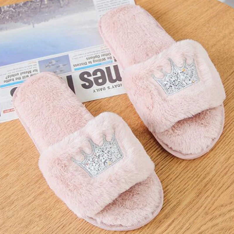 2020 хлопковые тапочки Женские новые зимние меховые туфли на плоской подошве