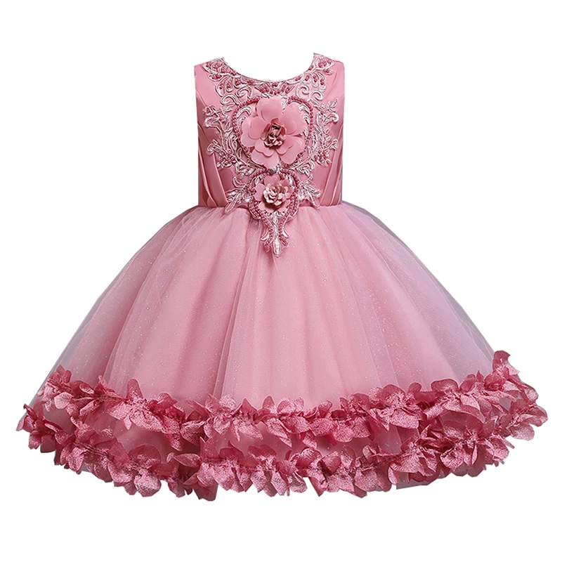 Новинка Платье с цветочным узором для девочек Вечернее платье От 3 до 8 лет