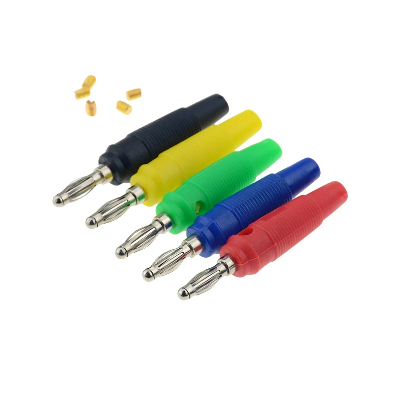 4 шт. мм аудио динамик Банановый штекер Посеребренный разъем красный черный