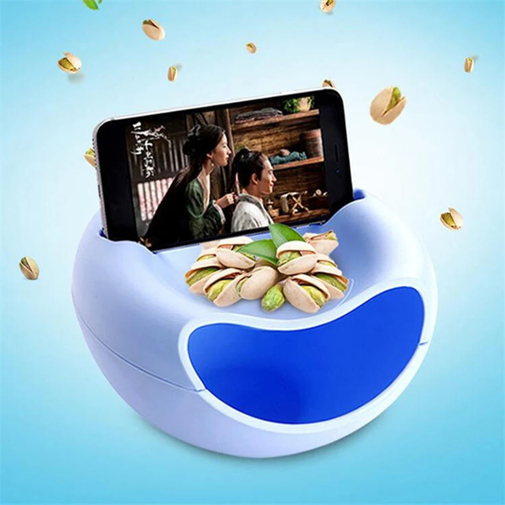 

1pcs Modern Creative Shape Plates Living Room Lazy Snack Bowl Plastic Double Layers Snack Fruit Plate Garbage Holder