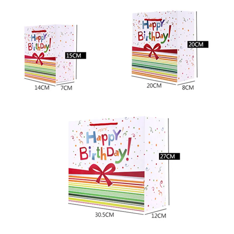 5 шт. экологичный пакет из крафт-бумаги для дня рождения Подарочный с ручками