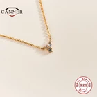 Женское Ожерелье CANNER из стерлингового серебра 925 пробы с маленькой милой Пчелкой и кубическим цирконием, цепочка-чокер, изящное Ювелирное Украшение