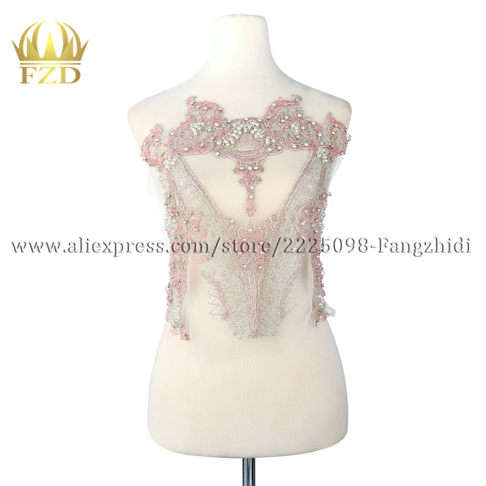 FZD 1 комплект светло розовый кристаллический камень патчи и стразы для свадебных