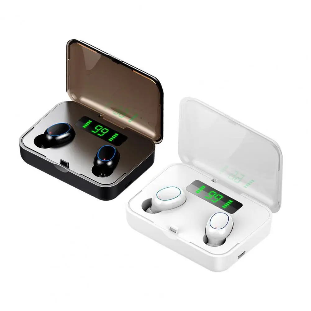 

Wireless Portable Earphones In-ear Touch Bluetooth 5.0 8D Heavy Bass LED Headsets for Sport Walking Business Jogging